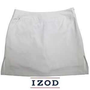 Izod Golf Skort w/ Relaxed Fit Built In Shorts & UV Protection, Sz 8, White, EUC